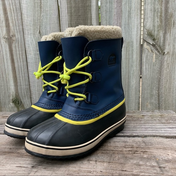Sorel Shoes - Womens Sorel Yoot Pac Waterproof Navy Blue Rubber Duck Boots Size 7 Youth 6